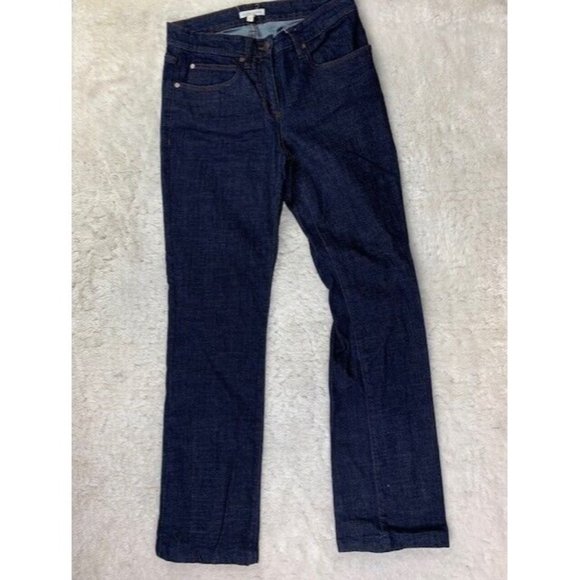 Eileen Fisher Size 2 Womens Jeans Mid Rise Stretch Dark Wash Straight - Picture 1 of 4